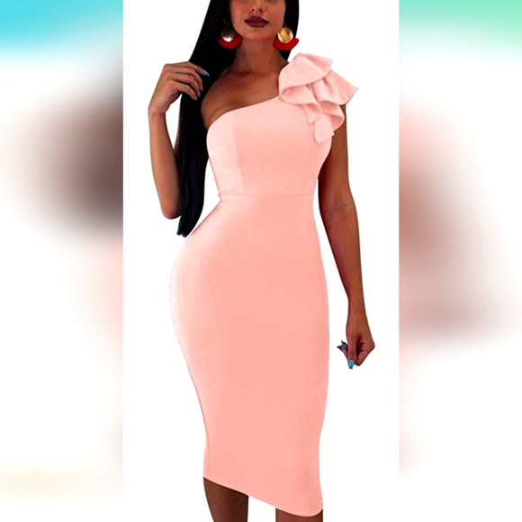 NWT Mokoru One Shoulder Body Con Dress - Picture 1 of 7